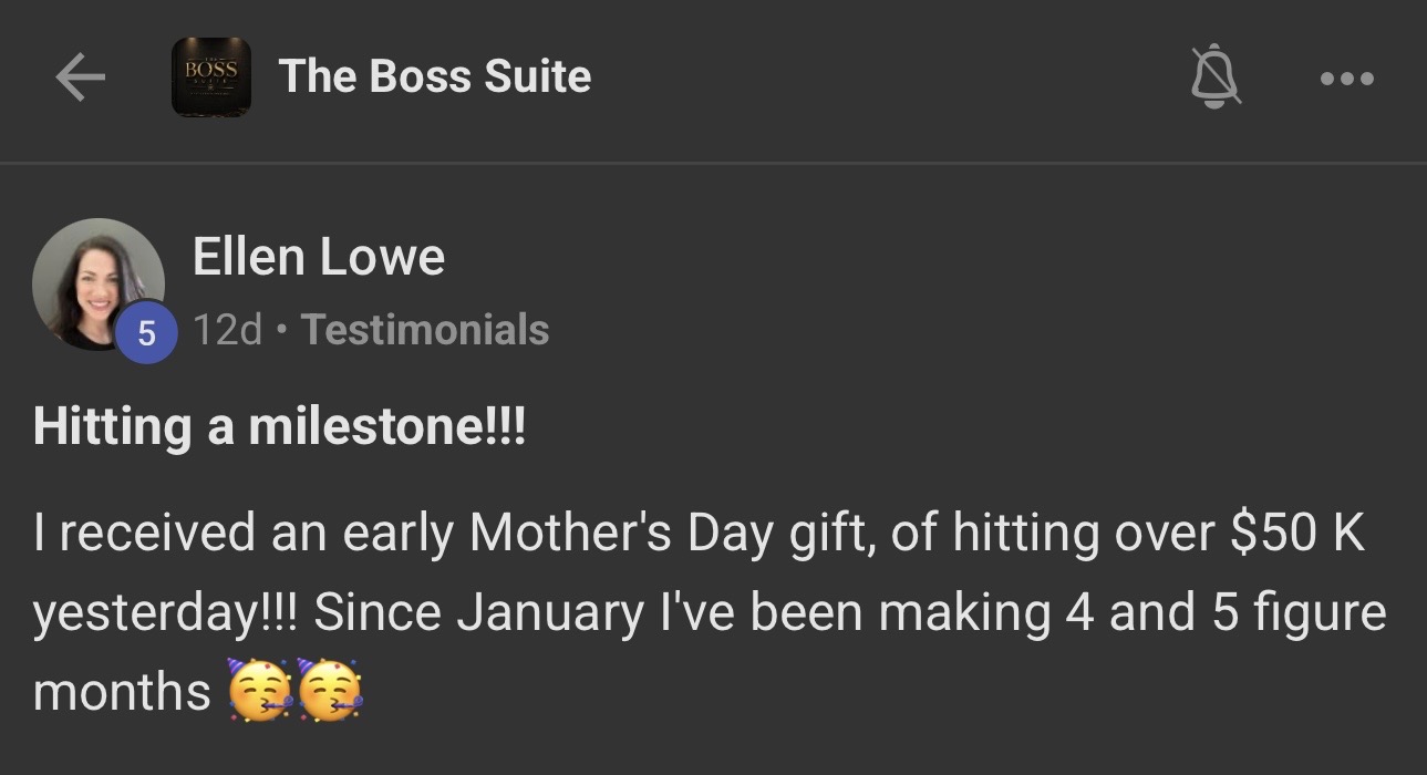 Ellen Lowe testimonial screenshot