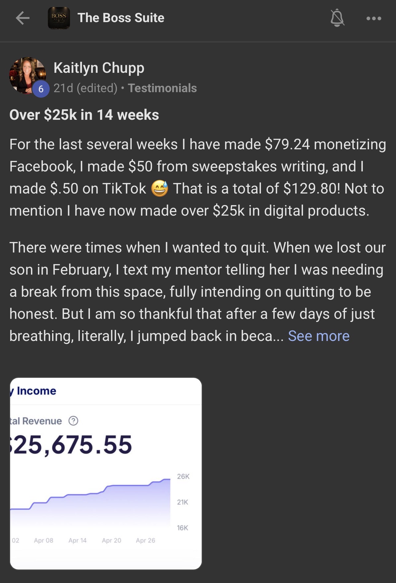 Kaitlyn Chupp testimonial screenshot