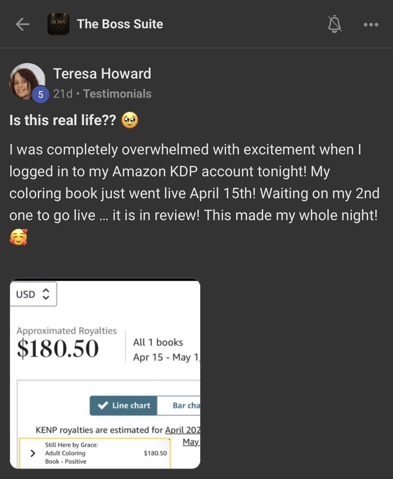 Teresa Howard testimonial screenshot